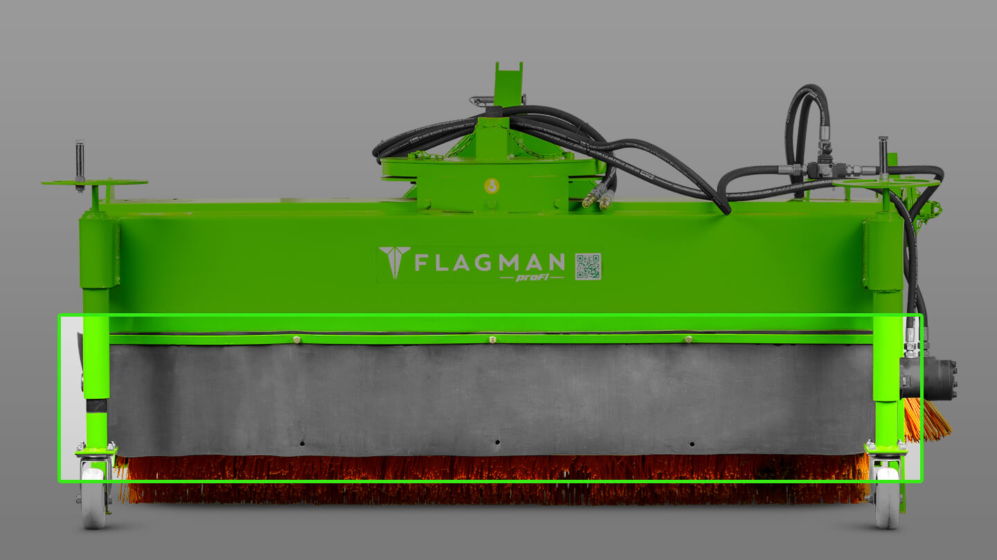 Щётка подметальная с бункером Flagman | Флагман PRO (1,65) с боковой щёткой 0